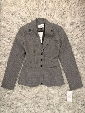 Boa Single Breasted Cinched Waist Blazer - Houndstooh
